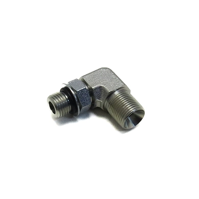 Адаптер-штуцер 90* (9/16"UNF-3/8"BSP папа/папа) гидрозамка каретки (816/90548) JCB Original