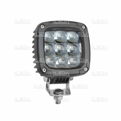 Фара рабочая, LED 27W (12/24В) (синего свечения) прямоугольная компакт (LITLEDA)