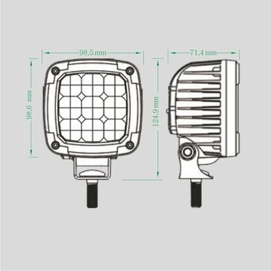 Фара рабочая, LED 27W (12/24В) (синего свечения) прямоугольная компакт (LITLEDA)