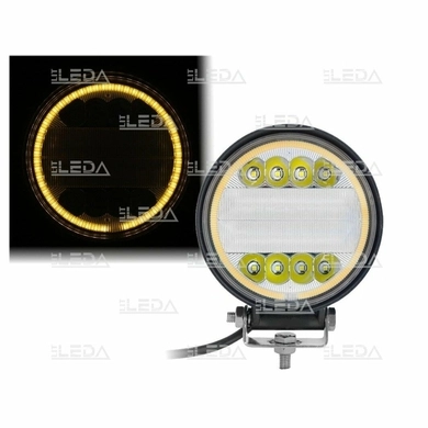 Фара рабочая, LED 30W (12/24В) круглая (Y-angels) (гибридный луч) (LITLEDA)