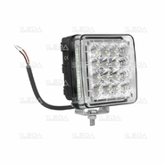 Фара рабочая, LED 27W (светодиод OSRAM) (12/24В) квадратная (гибридный луч) (LITLEDA)