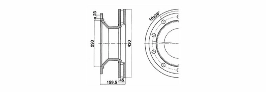 Диск гальмівний (ERREVI) BPW 430x159,5