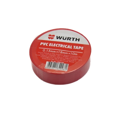 Изолента PVC, красная, 18мм/10м (Wurth)