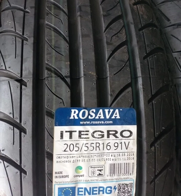 Шина 205/55R16 Rosava Itegro 91V Tubeless (БцШЗ) літо