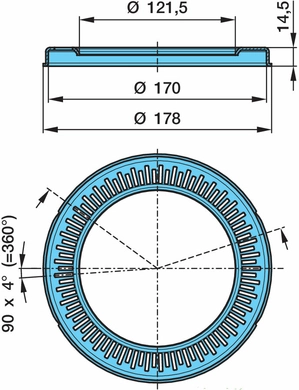 Кольцо ABS Z=90 D=121х170/178 мм (оригинал BPW)