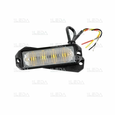 Маяк проблесковый LED (12В/24В) ("глазок" под решётку - прямоугольный) (LITLEDA)