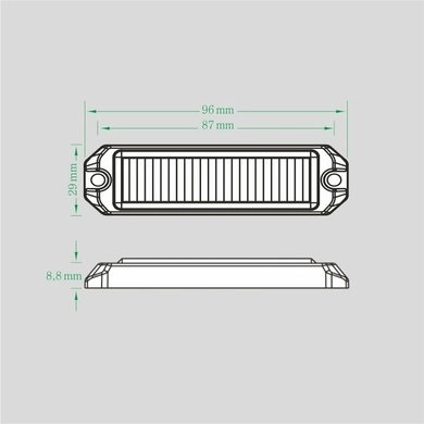 Маяк проблесковый LED (12В/24В) ("глазок" под решётку - прямоугольный) (LITLEDA)