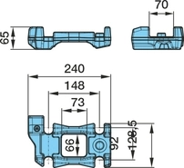Плита подрессорная левая (0303222050 рессора 70мм) (без пальца) (оригинал BPW)