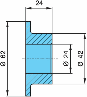 Втулка 24/42х62х24 сталь (оригинал BPW)