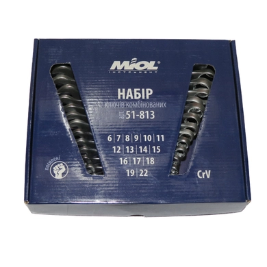Набор ключей рожково накидных  6х22мм,15шт. (Miol)