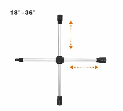 Ключ балонный крестообр., регул. (17-19-21-1/2") 450мм. (Big Arrow)