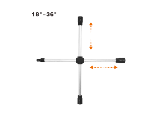 Ключ балонный крестообр., регул. (17-19-21-1/2") 450мм. (Big Arrow)