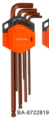 Набор шестиграников с шаром 9ед. удлин. (1,5-10 мм) (Big Arrow)