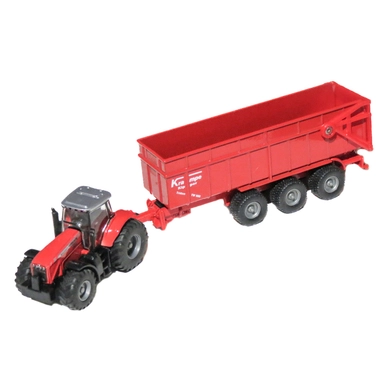 Модель трактор Massey Ferguson с прицепом 1:87 (SIKU)
