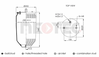 Пневмобалон SCHMITZ (без склянки) 016512, 016588, US06318F, US86318F (Neotec)