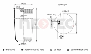 Пневмобалон MAN TGA (без стакану) 4705N1P01 (Neotec)