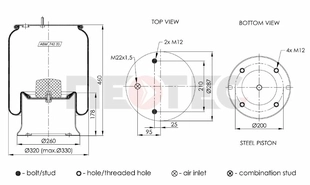 Пневмобалон SCHMITZ, WEWELER (зі стаканом) (метал) 4028NP02 (Neotec)