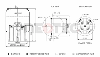 Пневмобалон SAF (зі стаканом) (пластик) 2927V, 3229004700 (Neotec)