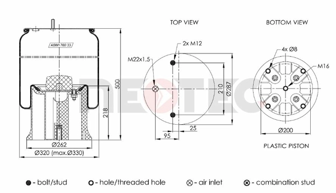 Пневмобалон SAF (зі стаканом) (пластик) 2927V, 3229004700 (Neotec)