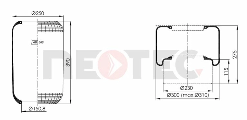 Пневмобалон MAN (панчоха) 661N (Neotec)
