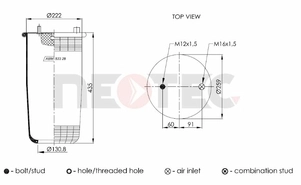 Пневмобалон MAN TGL (без стакана) 4862N1P01 (Neotec)