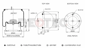 Пневмобалон SAF (без стакана) 4810NP05 1D28A10 (Neotec)