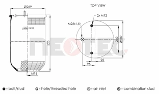 Пневмобалон SCHMITZ, MB, SMB (без стакана) 4035NP02 (Neotec)