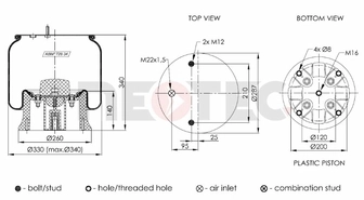 Пневмобалон SAF (зі стаканом) (пластик) 2919v, 4810NP13 (Neotec)