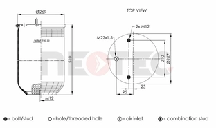 Пневмобалон SAF (без стакана) 4023NP02, 2923V (Neotec)