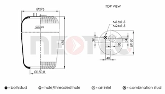 Пневмобалон MB ATEGO (без стакана) 4185NP21, 4185NP01 (Neotec)