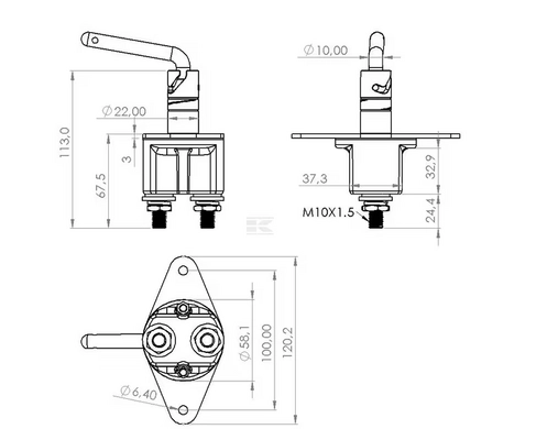 Выключатель массы АКБ (AL68661/1983240C1/570984.0/3613598M91/70465016), JD (KRAMP)