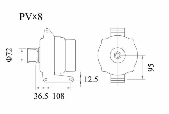 Генератор 28V 80A DAF CF/XF (05.2013-) (MAHLE)