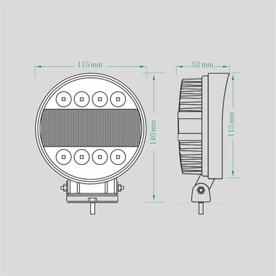 Фара рабочая, LED 30W (12/24В) круглая (В-angels) (гибридный луч) (LITLEDA)