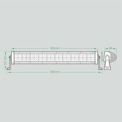 Фара рабочая, LED-BAR 120W (12/24В) "люстра" (гибридный луч) (LITLEDA)