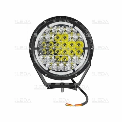 Фара рабочая, LED 68W+5W (12/24В) круглая (гибридный луч+анг. глазки) (LITLEDA)