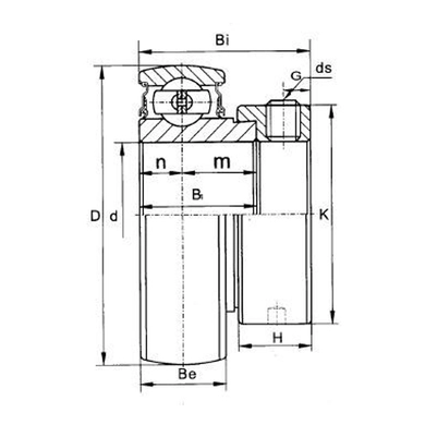 Подшипник шариковый сфер.(JD10343/AZ61501/GRA55NPPB/YET211/215133/215256), JD, (Agri Parts)