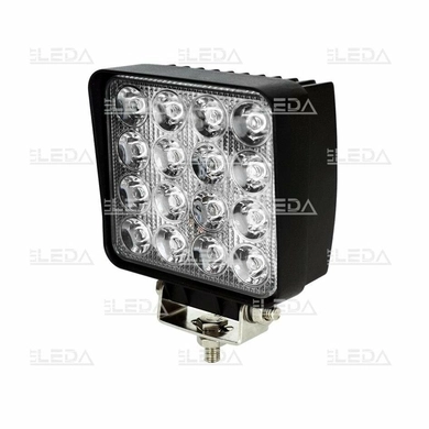 Фара рабочая, LED 48W (12/24В) квадратная (16x3W/широкий луч 60°) (LITLEDA)
