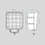 Фара рабочая, LED 48W (12/24В) квадратная (16x3W/широкий луч 60°) (LITLEDA)