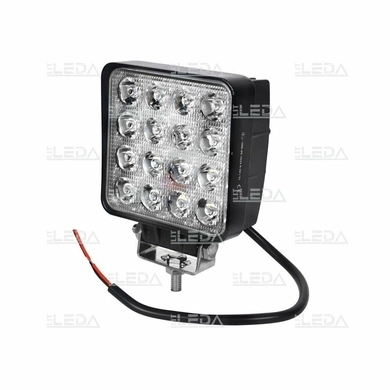 Фара рабочая, LED 48W (12/24В) квадратная (16x3W/широкий луч 60°) (LITLEDA)