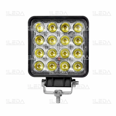Фара рабочая, LED 48W (12/24В) квадратная (16x3W/широкий луч 60°) (LITLEDA)