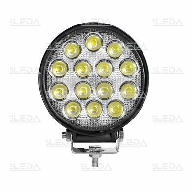 Фара рабочая, LED 42W (12/24В) круглая (14x3W/широкий луч 60°) (LITLEDA)