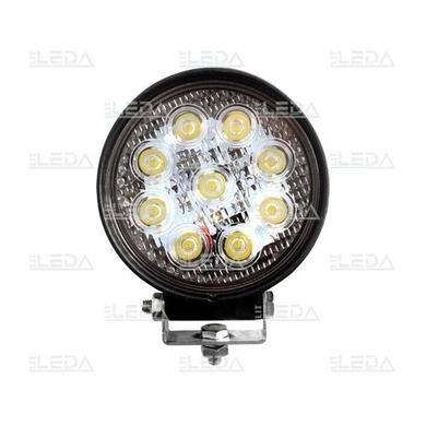 Фара рабочая, LED 27W (12/24В) круглая (9x3W/широкий луч 60°) (LITLEDA)