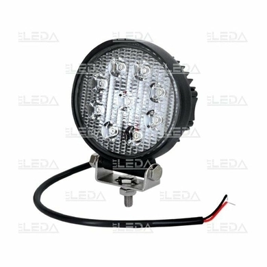 Фара рабочая, LED 27W (12/24В) круглая (9x3W/широкий луч 60°) (LITLEDA)