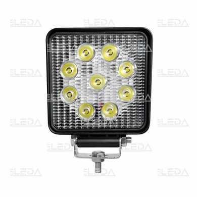 Фара рабочая, LED 27W (12/24В) квадратная (9x3W/узкий луч 30°) (LITLEDA)