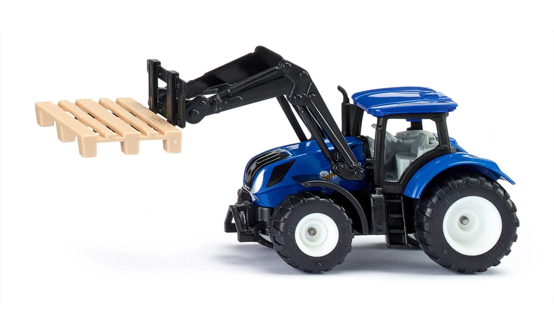 Модель трактора New Holland з вилковим навантажувачем та піддоном 1:87, (SIKU)